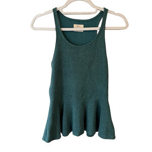 Pins & Needles Teal Peplum Floral Boho Tank Top Blouse Size S Casual Racerback